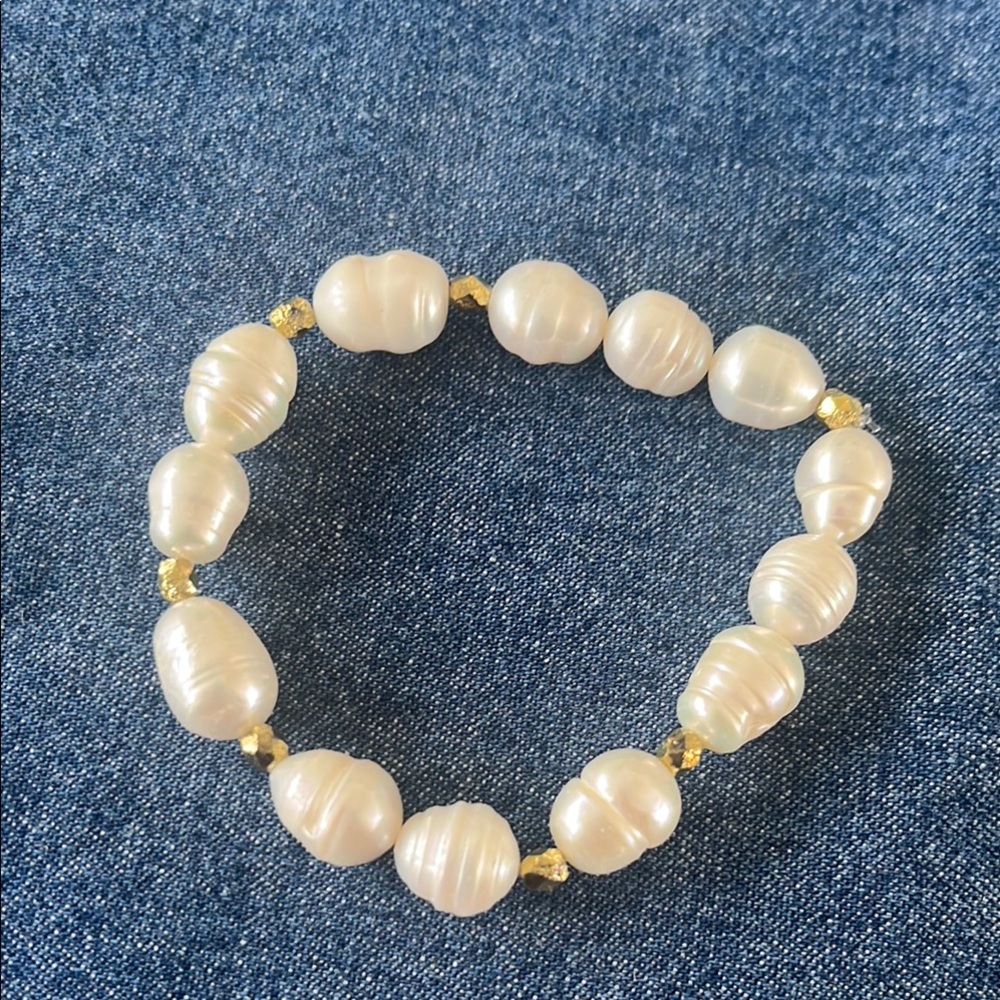 freshwater pearl stretchy bracelet